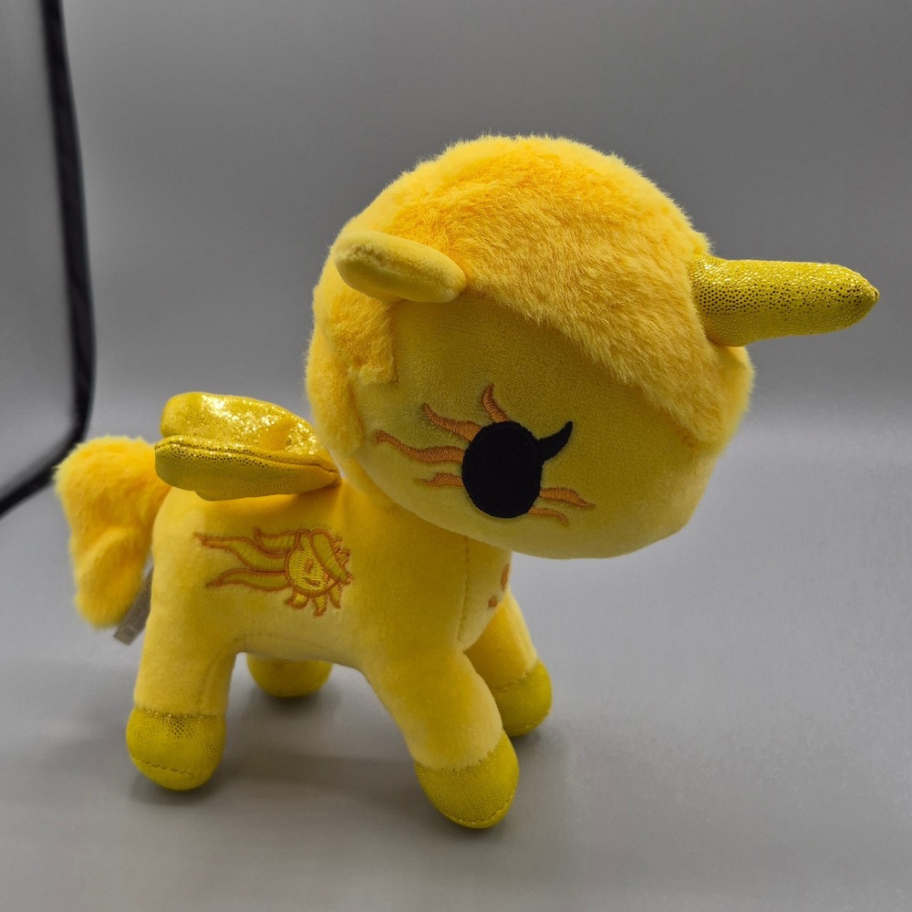 Tokidoki Sky Unicorno Sun Yellow Plush Metallic Gold Wings Simone Legno 2023 8in